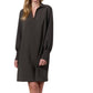 0039 Italy - V-neck Open Collar Dress