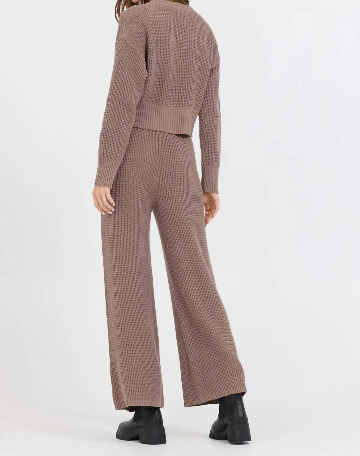 Vintage Havana - Waffle Knit Flared Pant