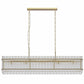 Modern Rectangular Crystal Glass 10-Light Chandelier