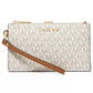 Michael Kors - Logo Jet Set large Double-Zip Wristlet in vanilla