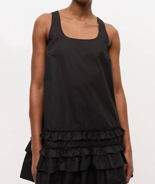 Ganni - Women's Cotton Poplin U Neck Mini Dress