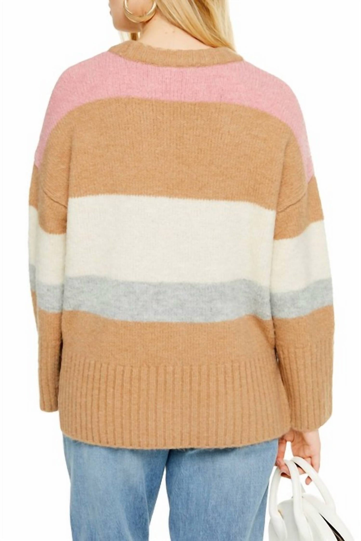 Topshop - Ultra Soft Knit CrewNeck Sweater Striped Pullover