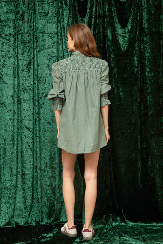 Aureum - Anne Striped Mini Shirt Dress