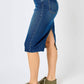Judy Blue - High Waist Back Slit Hem Mid Length Skirt