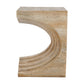 16.3x12.2x22.6 Modern Sculptural Arched Side Table with Faux Travertine Finish