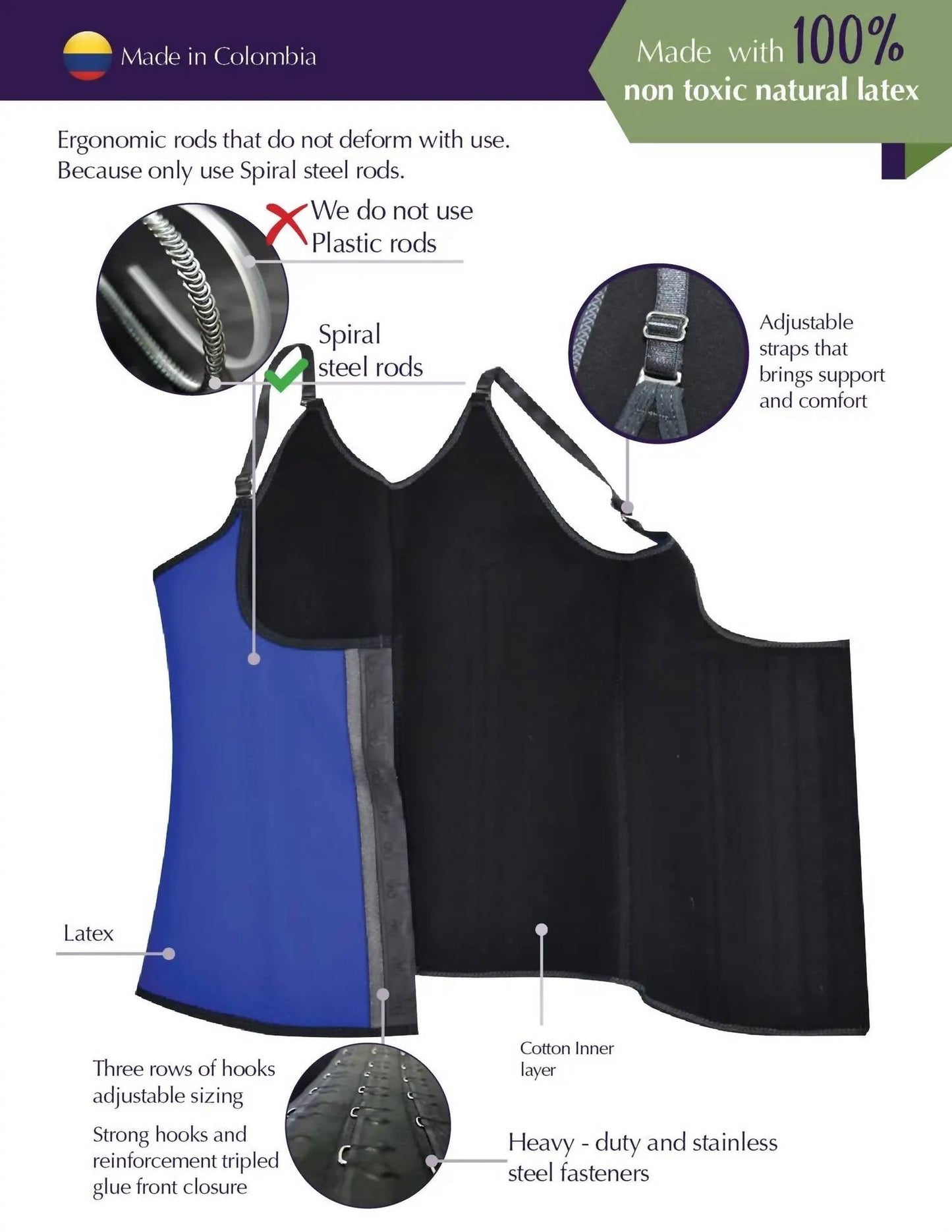 Siluets - Latex Waist Trainer With Straps