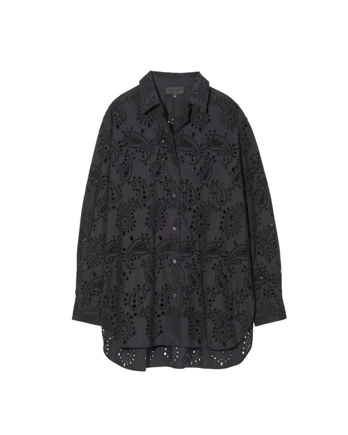 Nili Lotan - Mael Embroidered Poplin Shirt