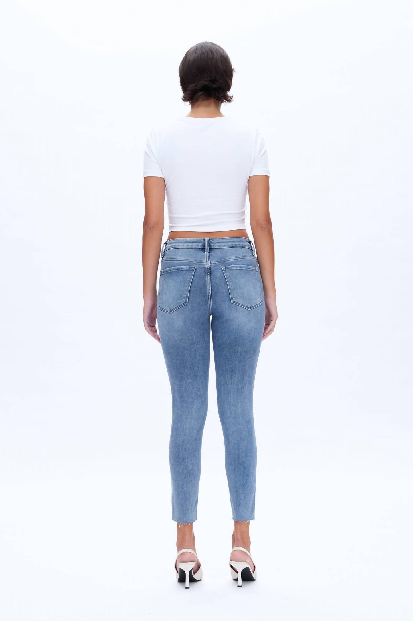 Bayeas - Mid Rise Stretch Ankle Skinny Denim Jean