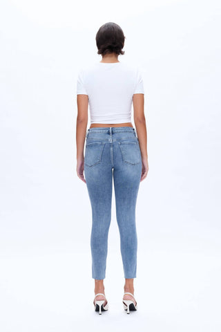 Bayeas - Calça jeans skinny com elástico na cintura média e no tornozelo