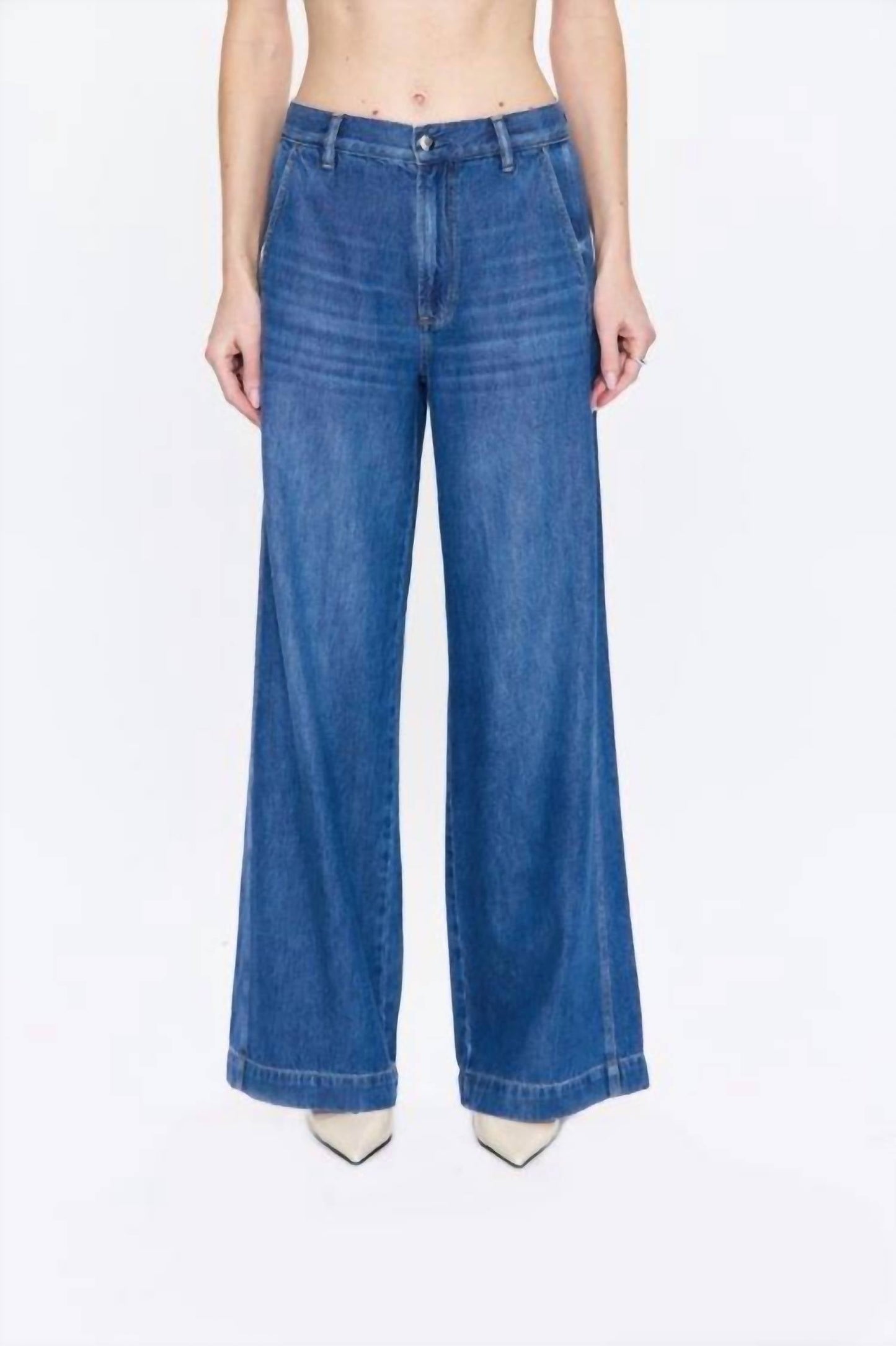 Pistola - Jadyn Seamed Low Slung Palazzo Jean