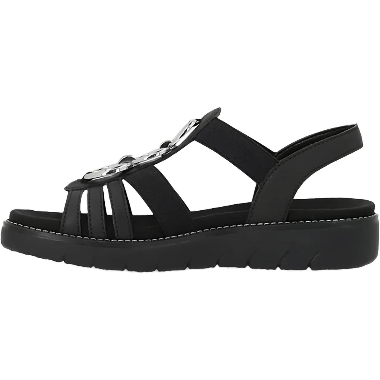 Remonte - Sandálias femininas com salto sintético e tiras