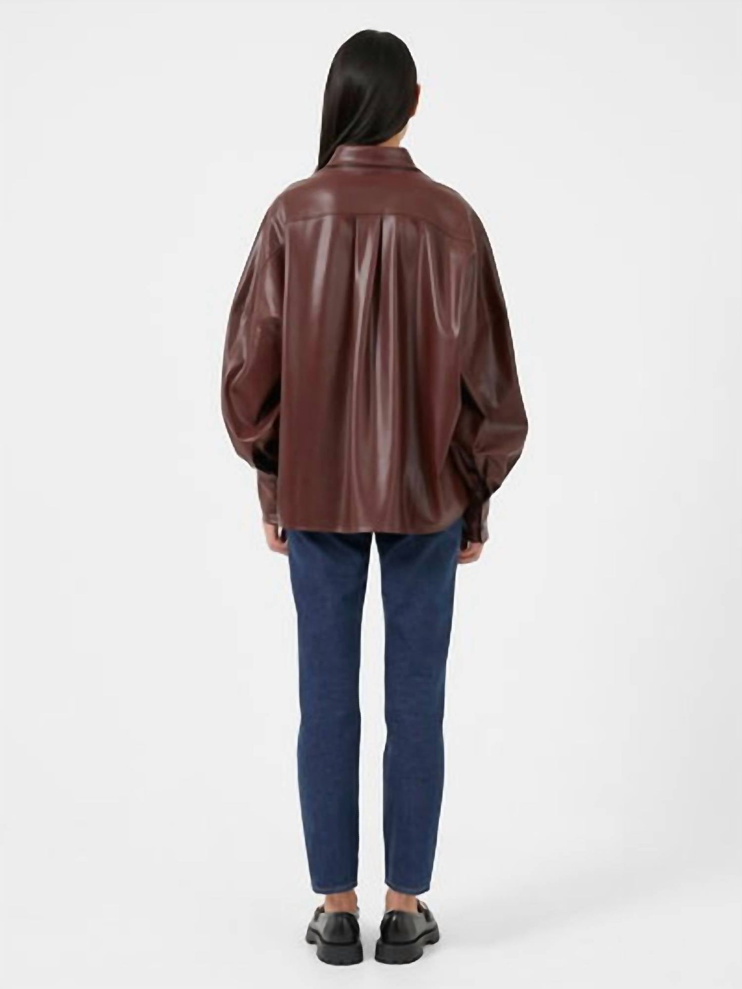 French Connection - Etta Vegan Leather Puff Sleeve Blouse