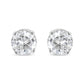 AGS Certified 14K White Gold 1.0 cttw 4-Prong Set Brilliant Round-Cut Solitaire Diamond Push Back Stud Earrings (F-G Color, I1-I2 Clarity)