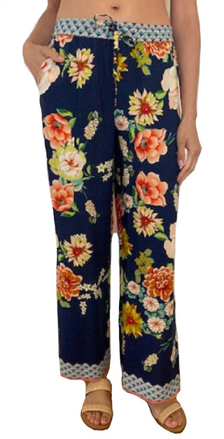 Johnny Was - Calça com fenda e borda floral