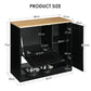 Feeding Station with 2 Lockers and Elevated Bowls Black