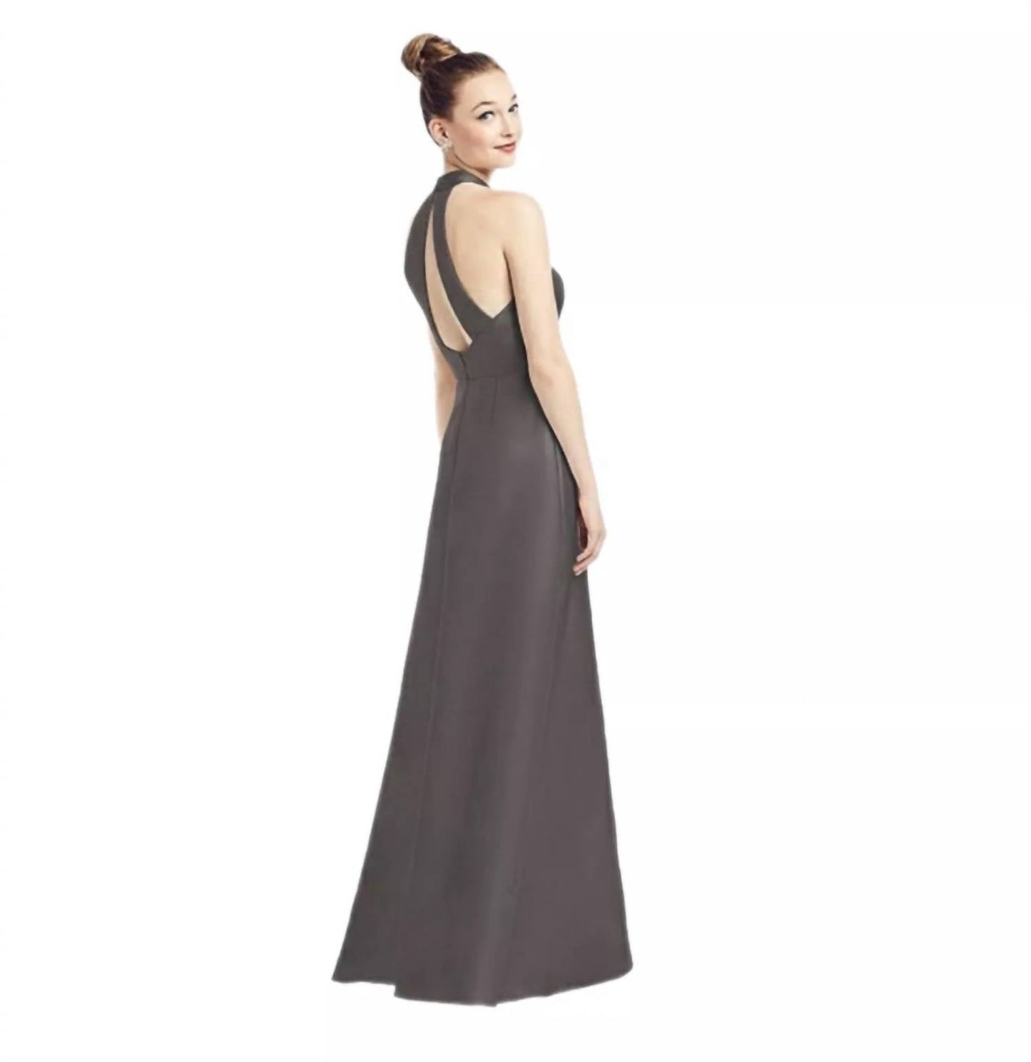 Alfred Sung - Halter Neckline Satin Twill Dress