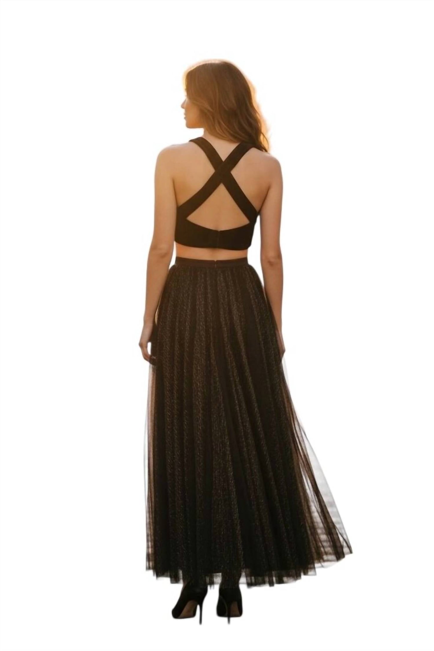 Alyce Paris - Two Piece Velvet Shimmery Dress