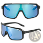 Aerodynamic Uv400 Sport Cycling Sunglasses with Mirrored Lenses