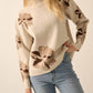 Promesa - Floral-Pattern Knit Mock-Neck Sweater
