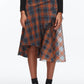 3.1 Phillip Lim - Draped Midi Skirt With Organza Combo