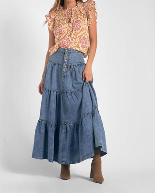 Elan - Blusa com mangas franzidas e amarração frontal