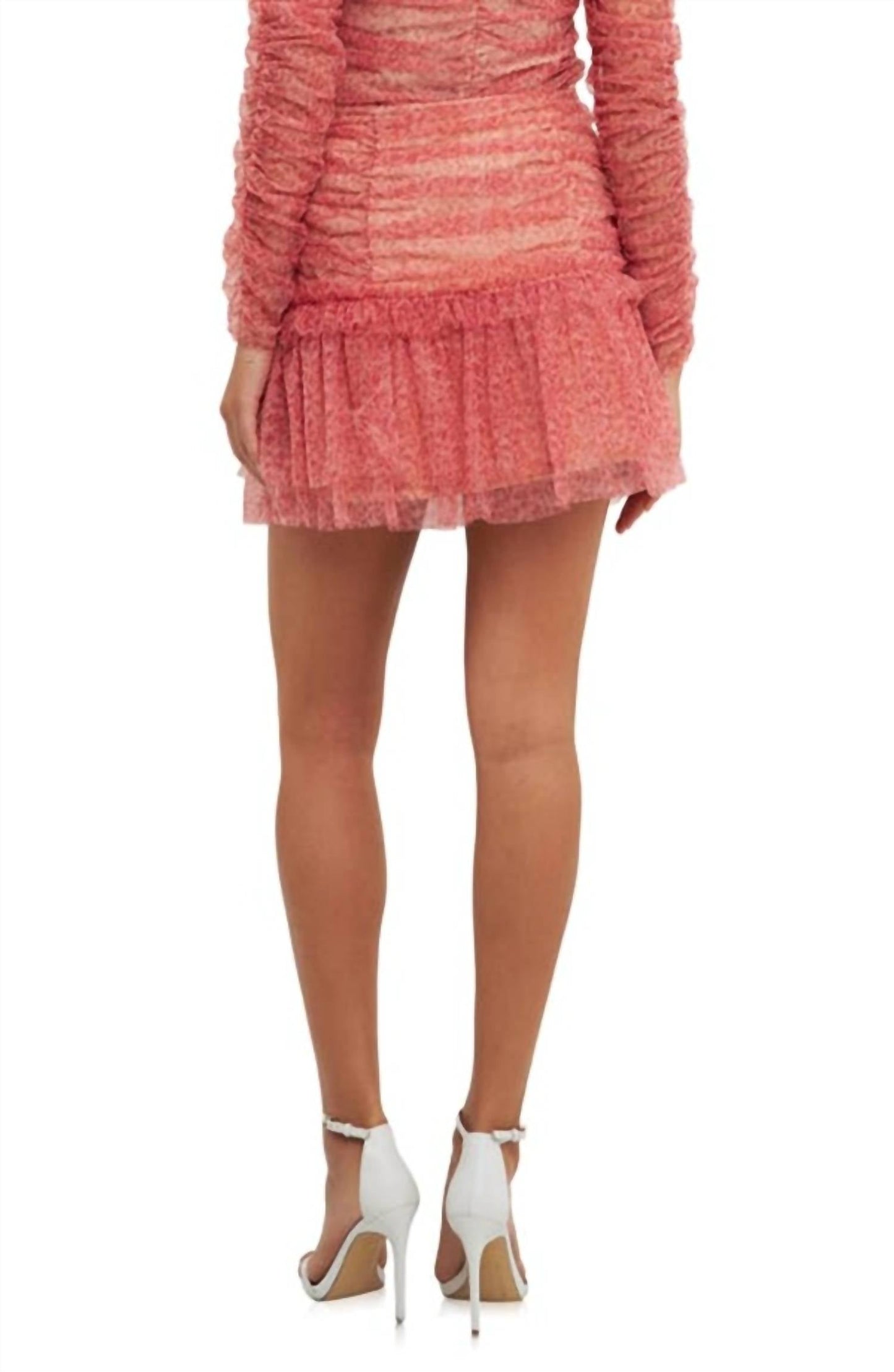 Endless Rose - Shirred Floral Mesh Skirt