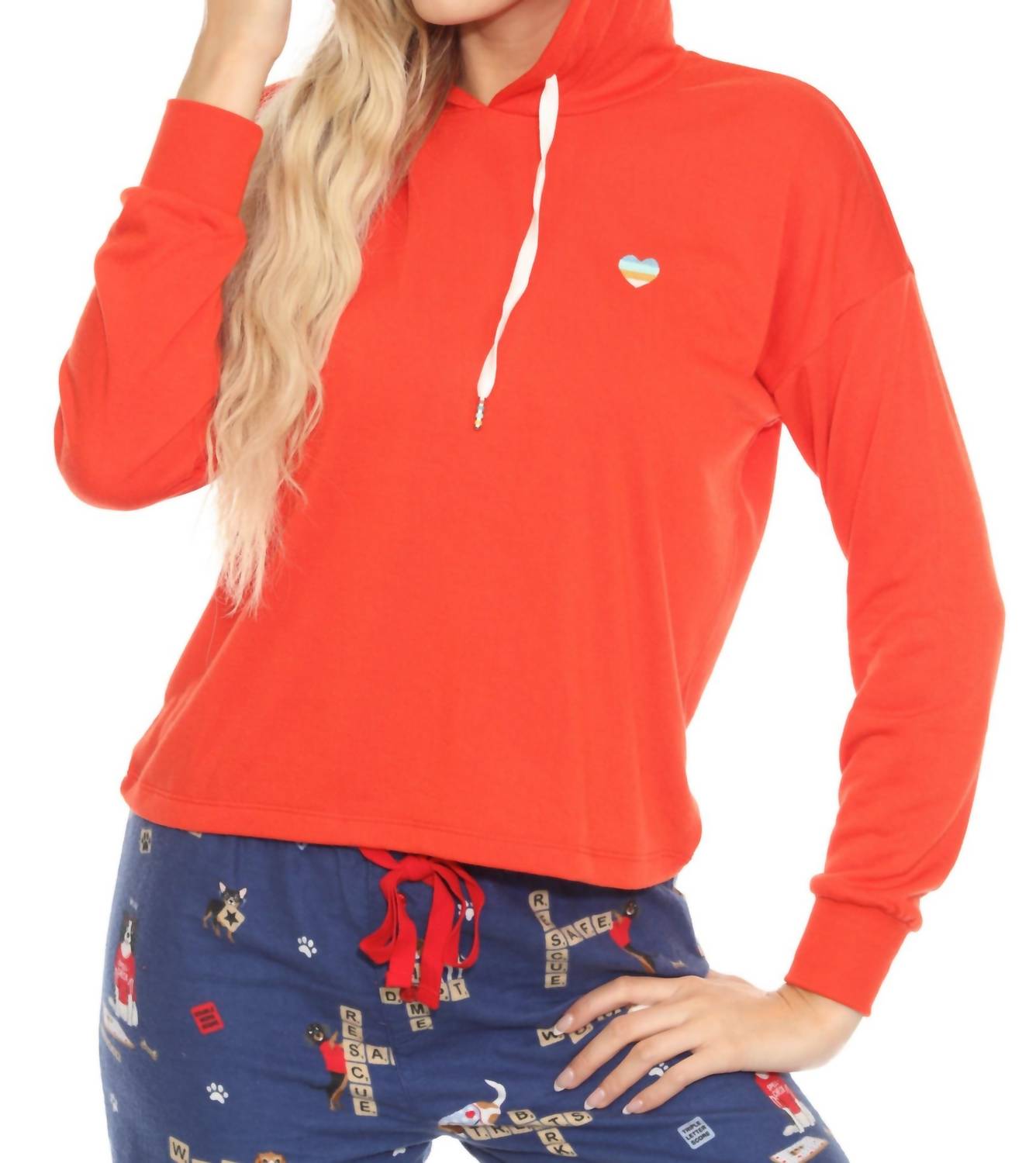 Pj Salvage - Women's Retro Heart Long Sleeve Hoodie
