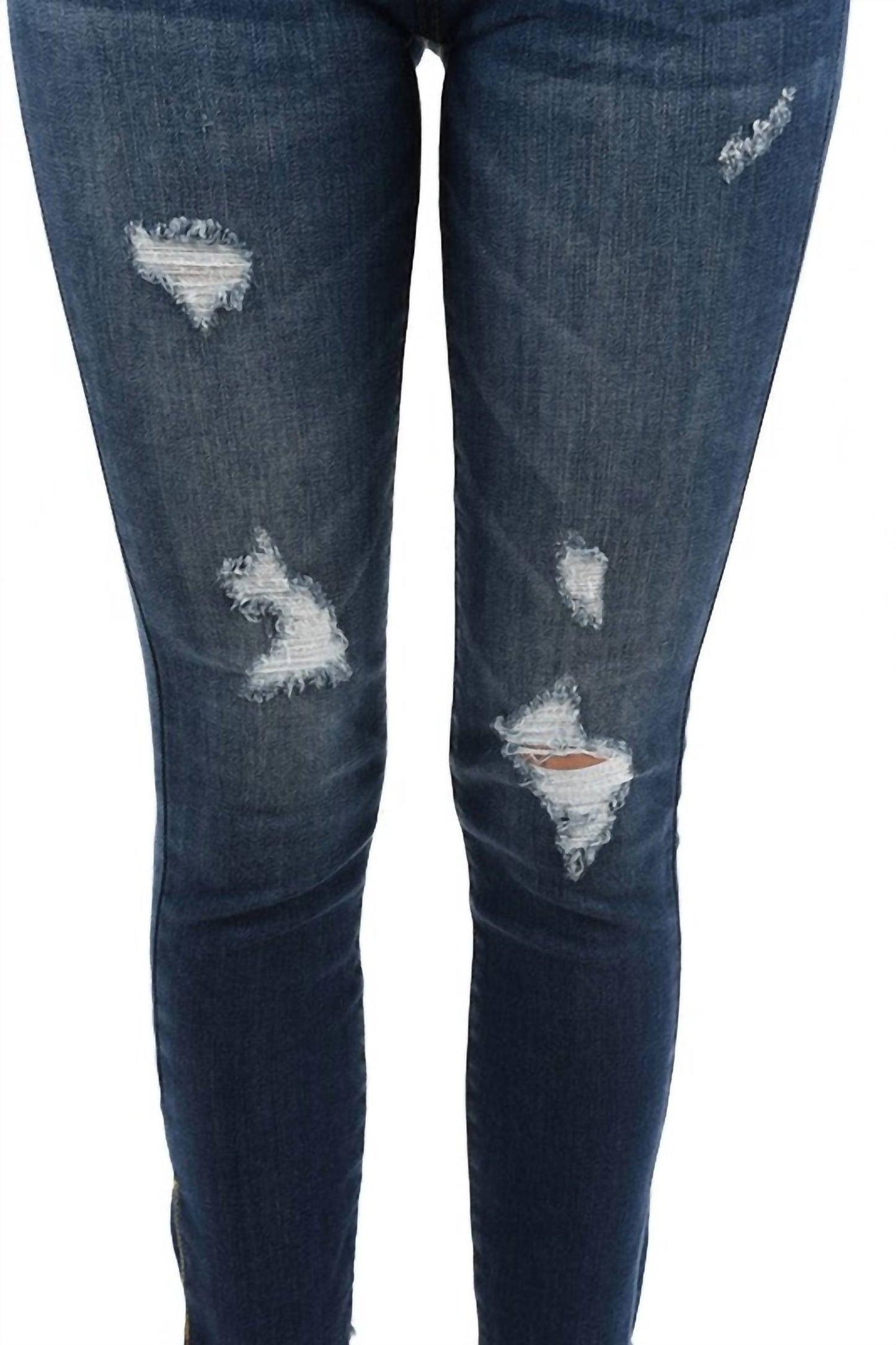 Judy Blue - Bootyfull Distressed Side Slit Skinny Jeans - Plus