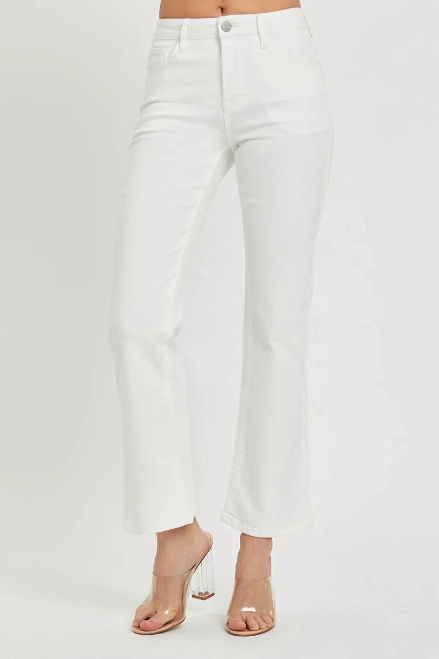 Risen - Full Size Mid Rise Jeans With Pockets