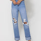 Vervet By Flying Monkey - Distressed 90s Straight Denim Jean