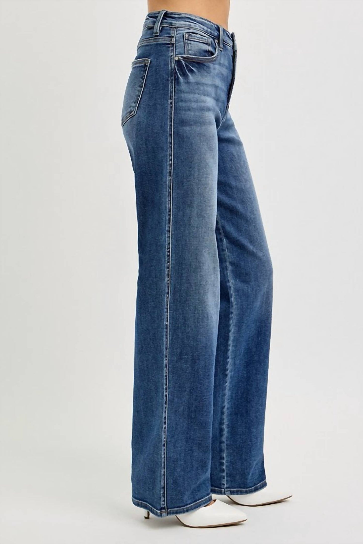 Risen - High Rise Tummy Control Wide Baggy Jeans
