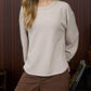 Blu Pepper - Women's Fuzzy Knit Long Sleeve Top