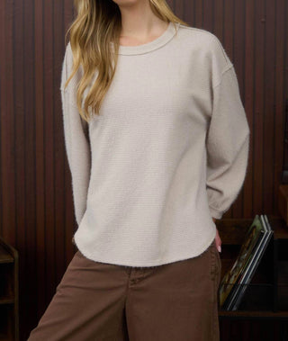 Blu Pepper - Women's Fuzzy Knit Long Sleeve Top