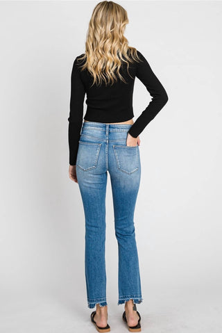Petra153 - Calça jeans Petra cintura média com lavagem média