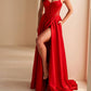 Ellie Wilde - Corset Lace-up Back Satin Gown