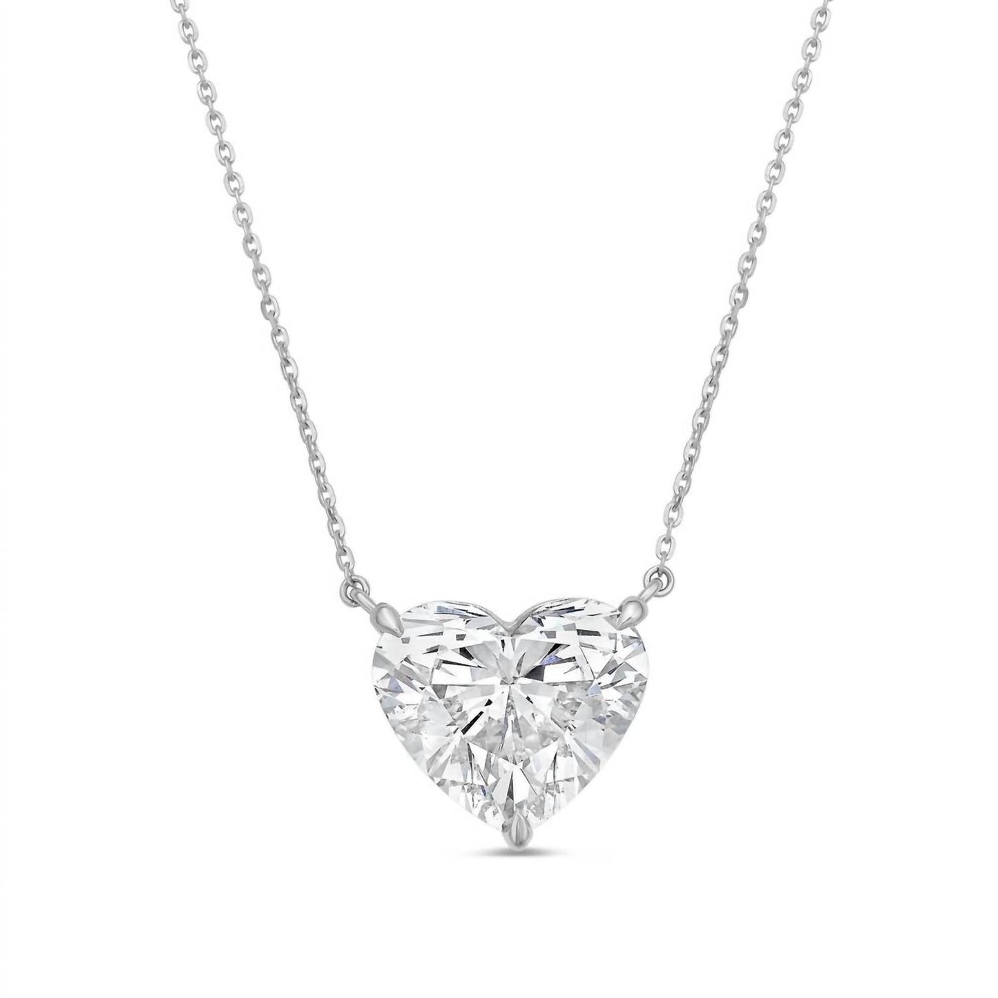 Diana M Jewels - Women's 14k Heart Lab Grown Diamond Solitaire Pendant Necklace