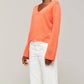 Brodie Cashmere - Kate Pointelle Cashmere V-neck Sweater