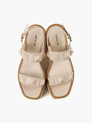 Sandália Flatform All Black - Pirâmide com Tachas