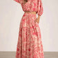 Elan - Ibiza Voile Leaf Print Maxi Skirt