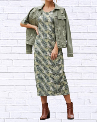 Calypso - Jenneke Palm Leaf Shift Dress