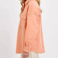 Trendsi - Risen Full Size Button Down Long Sleeve Denim Shacket With Chest Pockets Plus Size