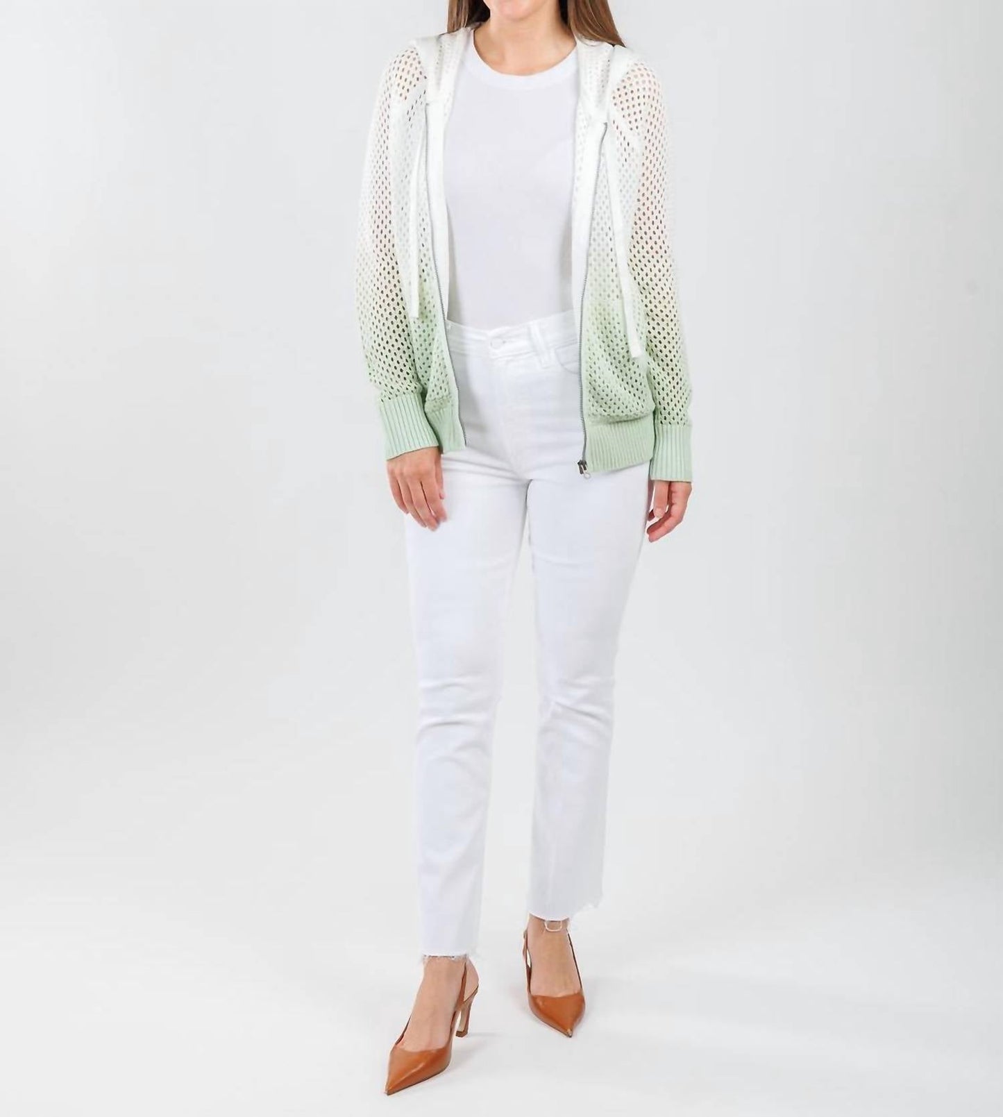 Jss Knits - Women's Ombre Mesh Zip Hoodie