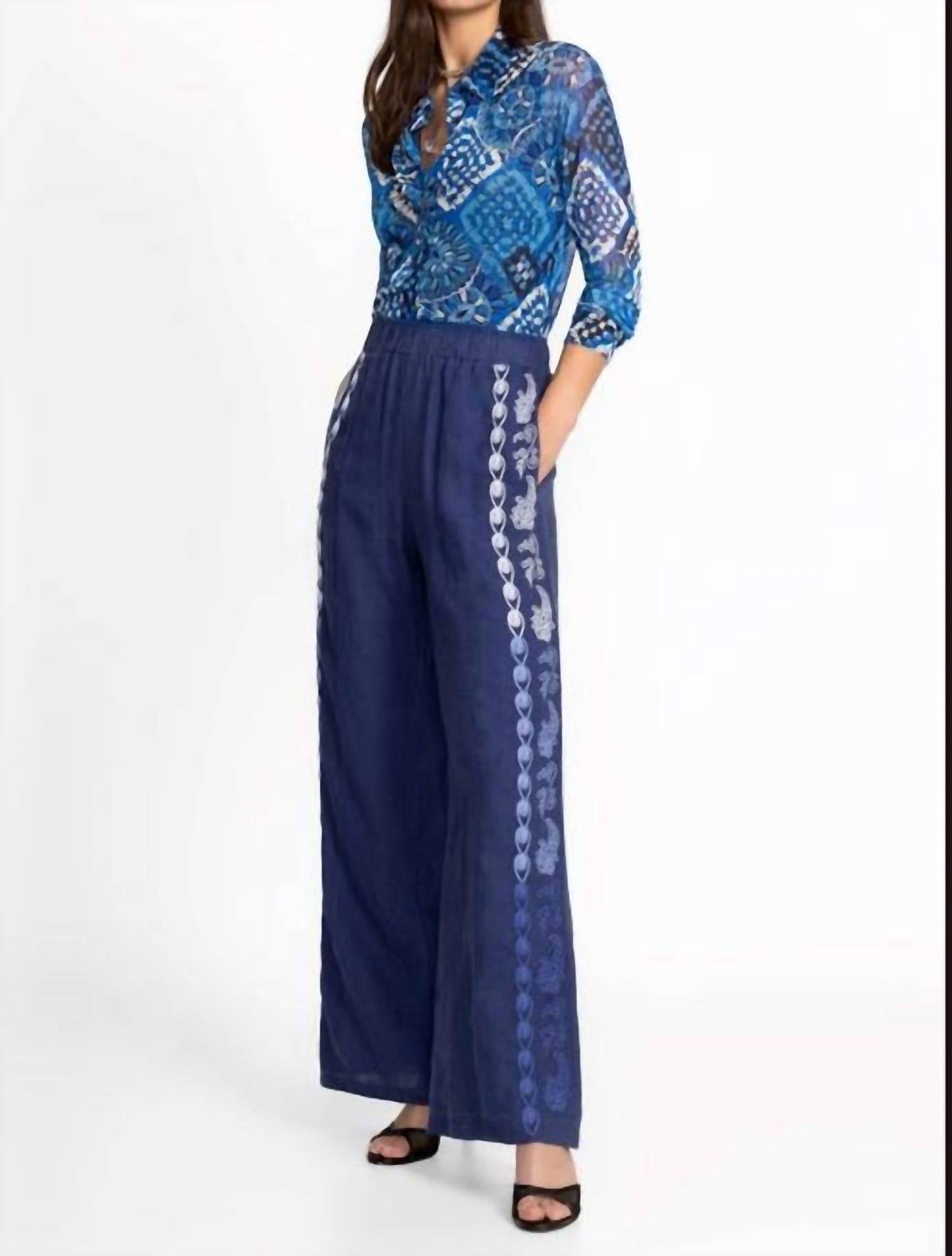 Johnny Was - SEAMED LINEN PANT LAURA