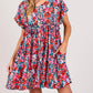 Trendsi - SAGE + FIG Floral Button Down Short Sleeve Mini Dress