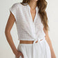 Bella Dahl - Women's Short Sleeve Tie Front Top