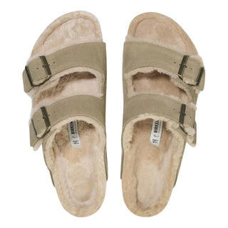 Birkenstock - Sandália feminina Arizona Shearling