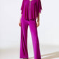 Joseph Ribkoff - Rhinestone Trim Ruffled Chiffon Poncho