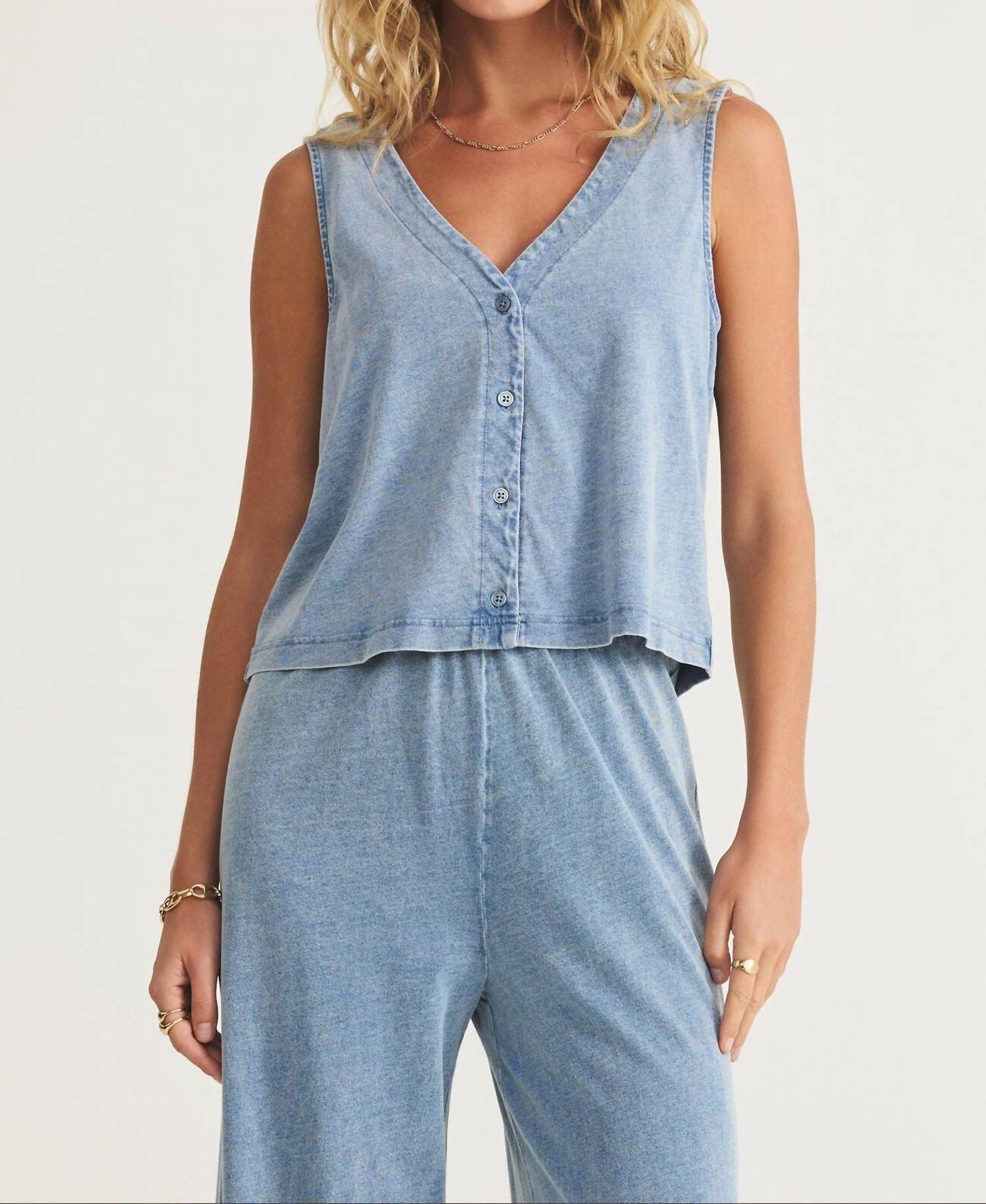 Z Supply - Solace V-neck Jersey Denim Tank