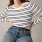 J.Crew - Perfect-fit Long-sleeve Crewneck T-shirt With Lion Buttons Stripe