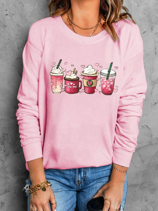 Lovesoft - Sweet Drinking Graphic Print Sweatshirt